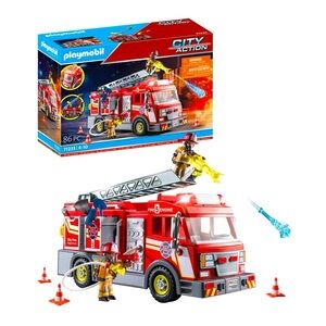 PLAYMOBIL City Action # 71233 Fire Engine Truck + Firefighters 86 Pieces NEW